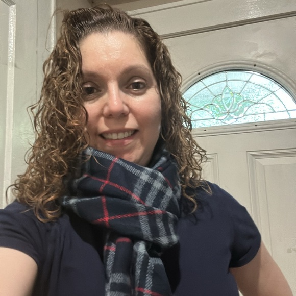 BURBERRY Vintage 100% Lambswool Nova Check Navy Blue Plaid Scarf - Picture 5 of 5